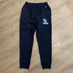 Champion RWU Roger Williams University Reverse Weave Sweatpants Mens Medium Navy